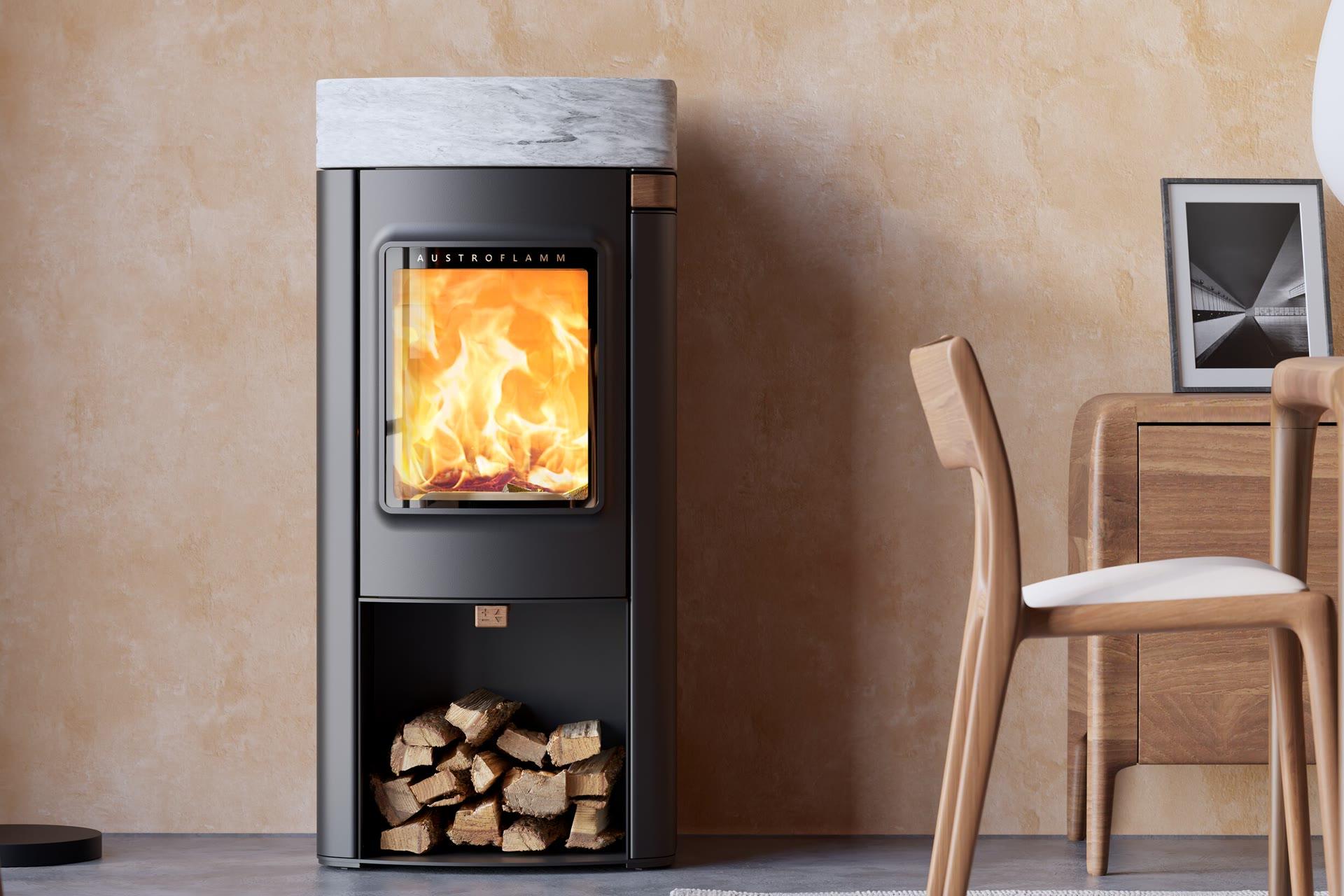 Poêle à bois Austroflamm Elisabeth, à découvrir au showroom Flam & Cie de Chessy